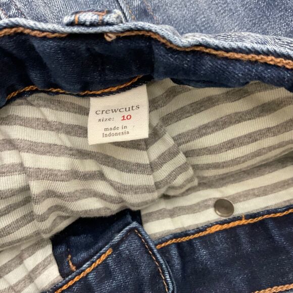 Crew Cuts Kids Distressed Ticking Lined Jeans/Denim, Size: 10 Blue - Picture 7 of 13